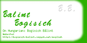 balint bogisich business card